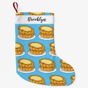 Egg tart cartoon illustration small christmas stocking