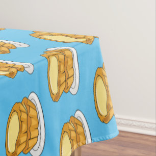 Egg tart cartoon illustration  tablecloth