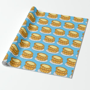 Egg tart cartoon illustration wrapping paper