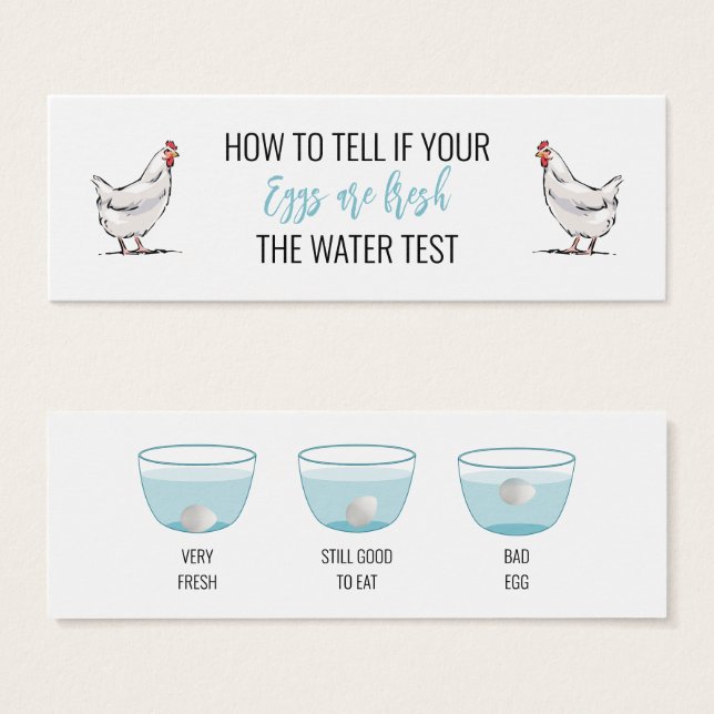 Egg Test For Freshness Customer Information Card (Front & Back)