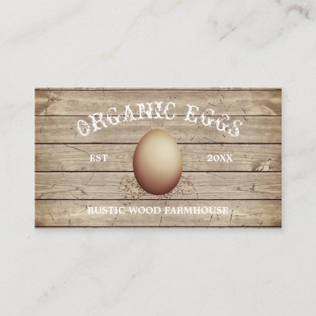 Egg Vintage Rustic Farm retro Wood Business Card (Front)