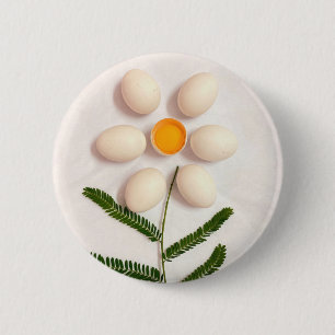 Egg Yolk Flower 6 Cm Round Badge