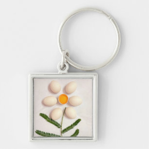 Egg Yolk Flower Key Ring