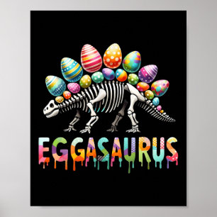 Eggasaurus Easter Dinosaur Boys Kids Toddler Stego Poster