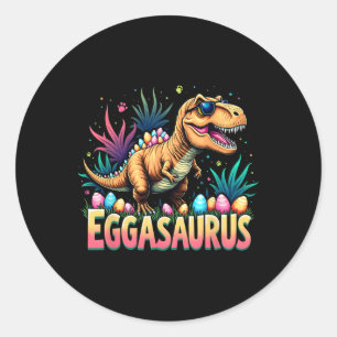 Eggasaurus Easter Stegosaurus Dinosaur Boys Kids T Classic Round Sticker