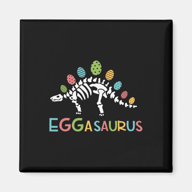 Eggasaurus Easter Stegosaurus Dinosaur Boys Kids T Magnet (Front)