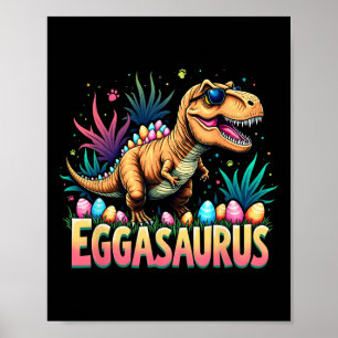 Eggasaurus Easter Stegosaurus Dinosaur Boys Kids T Poster