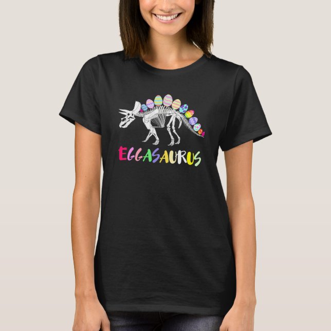 Eggasaurus Stegosaurus Egg Dinosaur Happy Easter D T-Shirt (Front)