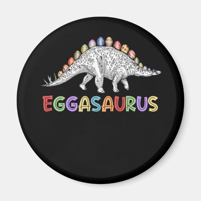 Eggasaurus Stegosaurus Egg Dinosaur Happy Easter Magnet (Front)