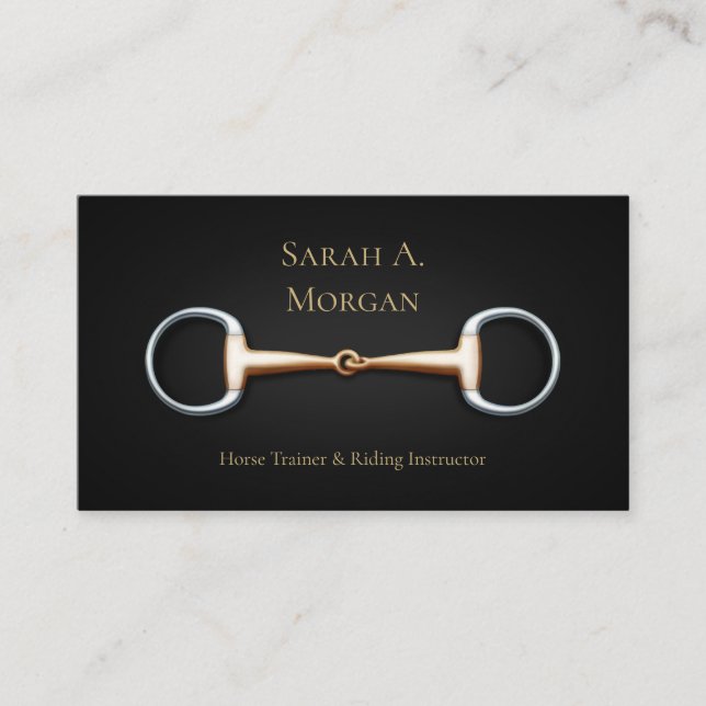 Eggbutt Snaffle Bit Equestrian Business Card (Front)
