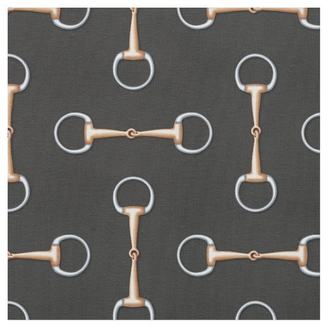 Eggbutt Snaffle Bit Equestrian (small scale) Fabric (Close Up)