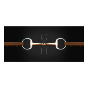 Eggbutt Snaffle Bit & Laced Reins Horse Business Rack Card