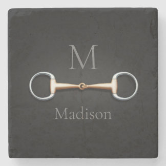 Eggbutt Snaffle Bit Monogrammed Equestrian Stone Coaster