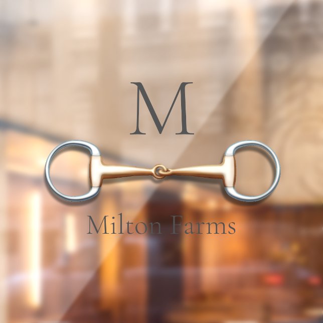Eggbutt Snaffle Bit Monogrammed Equestrian Window (Sheet 2)