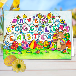 Eggcelent Easter greeting card by Nicole Janes