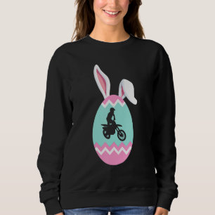 Eggcellent Dirt Bike Easter Egg Bunny Ears Sweatshirt