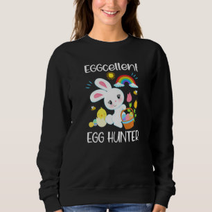Eggcellent Egg Hunter Easter Bunny Pun Christian G Sweatshirt