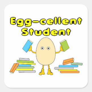 Eggcellent Student Square Sticker