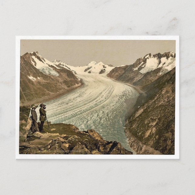 Eggishorn, Grand Aletsch Glacier, with Jungfrau, M Postcard (Front)