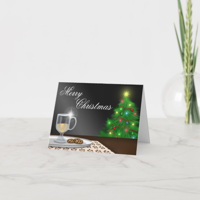 Eggnog and Cookies Christmas Greeting Card (Front)