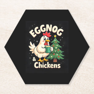 Eggnog & Chickens Paper Coaster