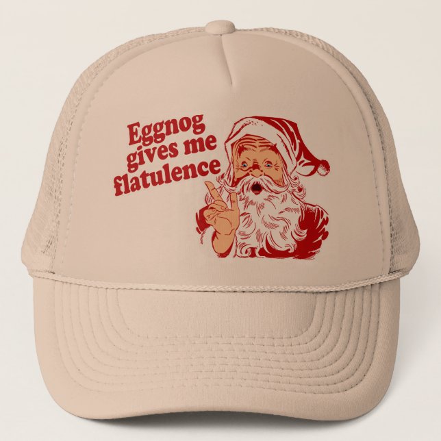 Eggnog Gives Santa Flatulence Trucker Hat (Front)