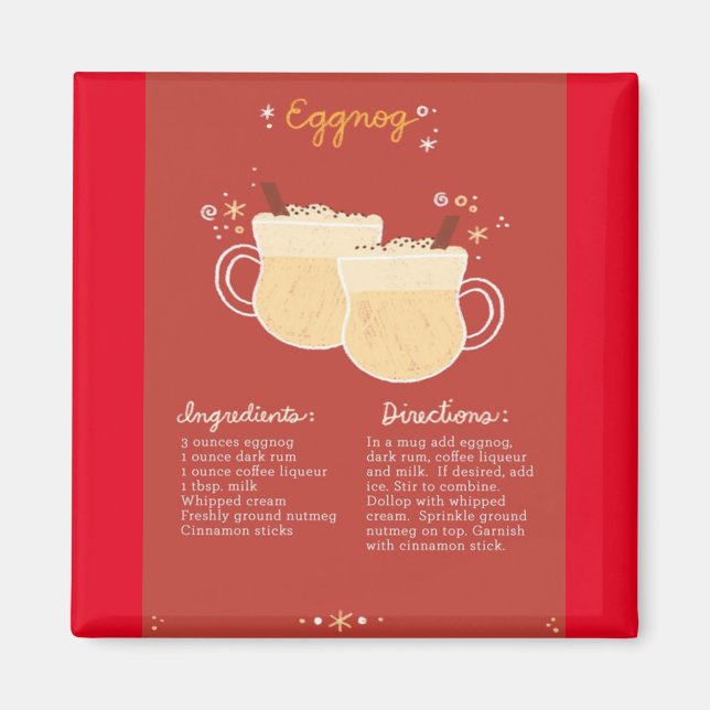 Eggnog Recipe Magnet (Front)
