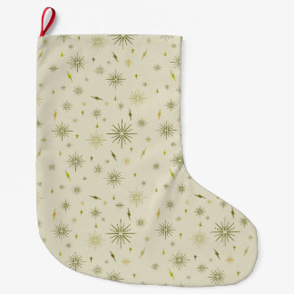 Eggnog Snowflakes - Avocado Large Christmas Stocking