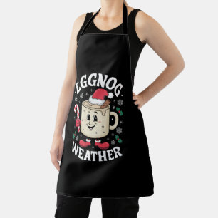 Eggnog Weather Christmas Retro Christmas Apron