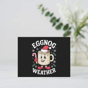 Eggnog Weather Christmas Retro Christmas Holiday Postcard