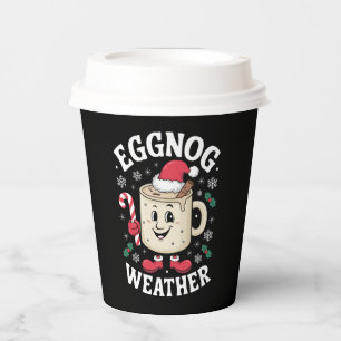 Eggnog Weather Christmas Retro Christmas Paper Cups