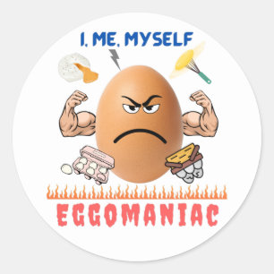 Eggomaniac - The Badass Egg!   Happy Easter Funny  Classic Round Sticker