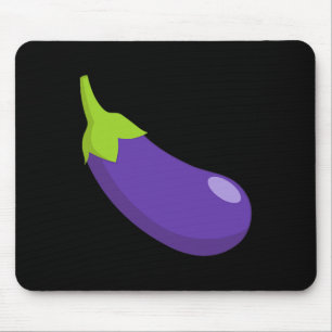 Eggplant And Peach Matching Couple Icon Emoticon C Mouse Pad