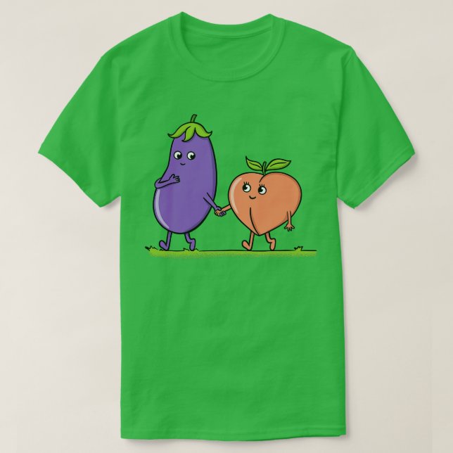 Eggplant and peach T-Shirt (Design Front)