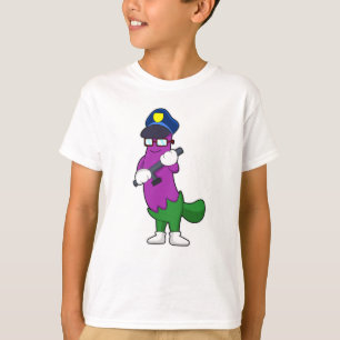 Eggplant as Police officer with Baton T-Shirt