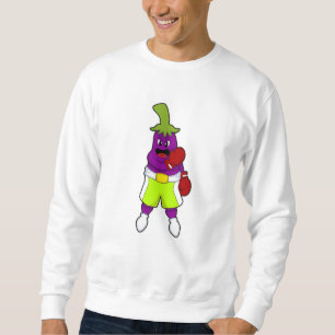 Eggplant at Boxing with Boxing gloves Sweatshirt