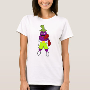 Eggplant at Boxing with Boxing gloves T-Shirt