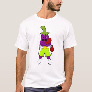 Eggplant at Boxing with Boxing gloves T-Shirt