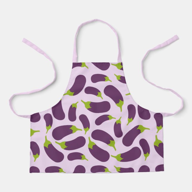 Eggplant Aubergine Purple Vegetable Pattern Design Apron (Front)