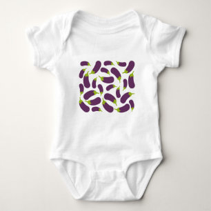 Eggplant Aubergine Purple Vegetable Pattern Design Baby Bodysuit