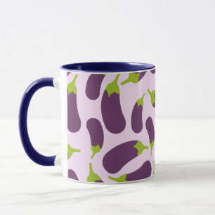 Eggplant Aubergine Purple Vegetable Pattern Design Mug