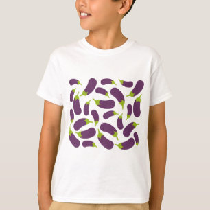 Eggplant Aubergine Purple Vegetable Pattern Design T-Shirt