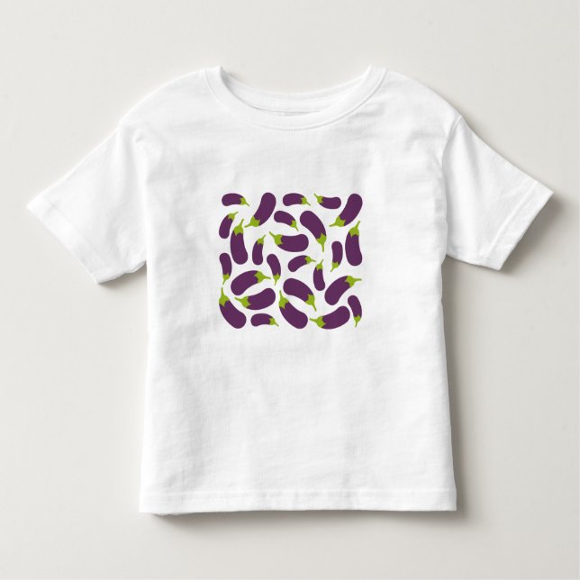 Eggplant Aubergine Purple Vegetable Pattern Design Toddler T-Shirt (Front)