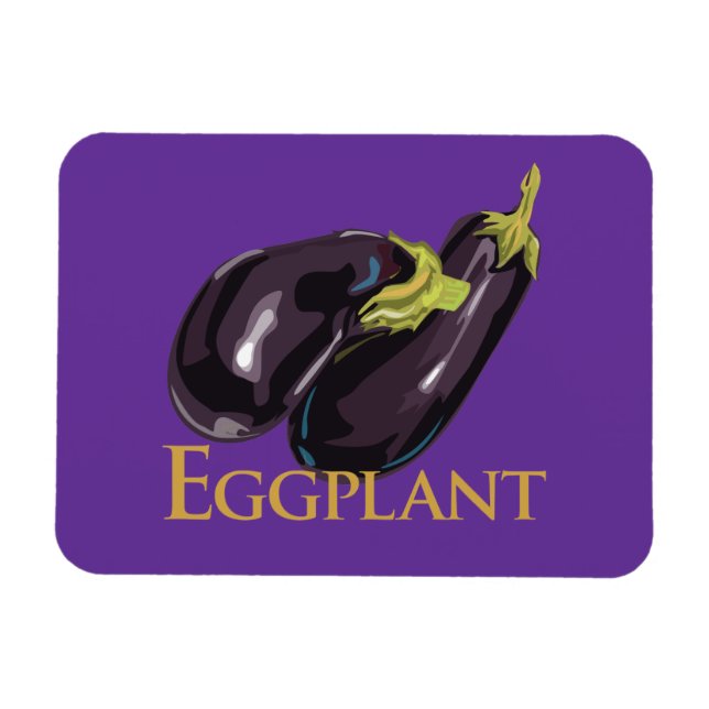 Eggplant Aubgergine Magnet (Horizontal)