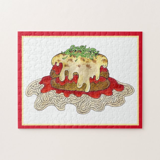 Eggplant Aubgergine Parm Parmesan Italian Food Jigsaw Puzzle (Horizontal)