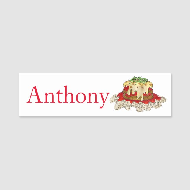 Eggplant Aubgergine Parm Parmesan Italian Food Name Tag (Front)