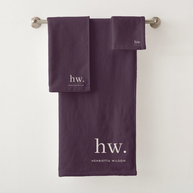 Eggplant Bath Towels Bathroom Elegant Stylish (Insitu)