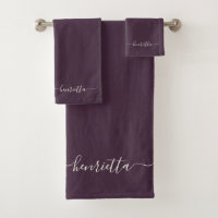 Eggplant Bath Towels Bathroom Elegant Stylish