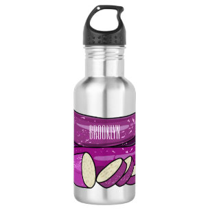 Eggplant cartoon illustration 532 ml water bottle