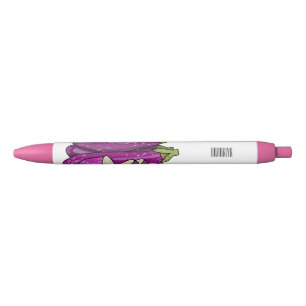 Eggplant cartoon illustration black ink pen